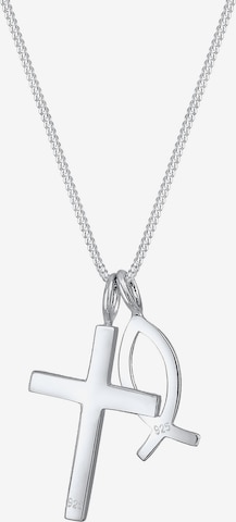 ELLI Necklace 'Fisch und Kreuz' in Silver