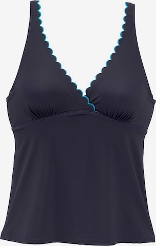 LASCANA Triangle Tankini Top in Blue: front