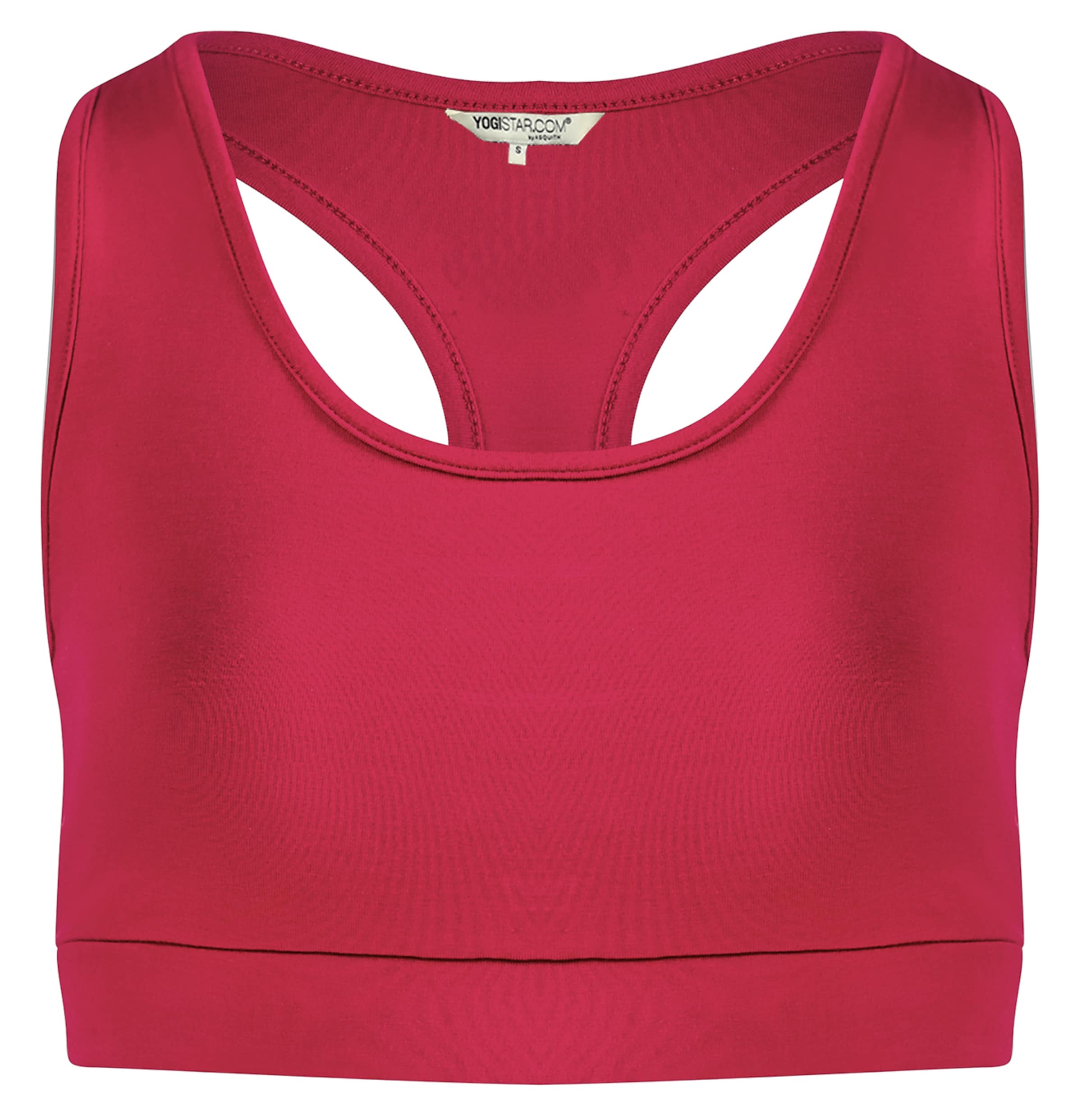 YOGISTAR.COM Push-up Yogi-bra-top 'Balance' - Red in Rot: Vorderseite