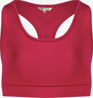 YOGISTAR.COM Push-up Sports Bra 'Balance' in Red: front