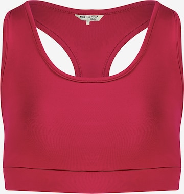 YOGISTAR.COM Push-up Sports Bra 'Balance' in Red: front