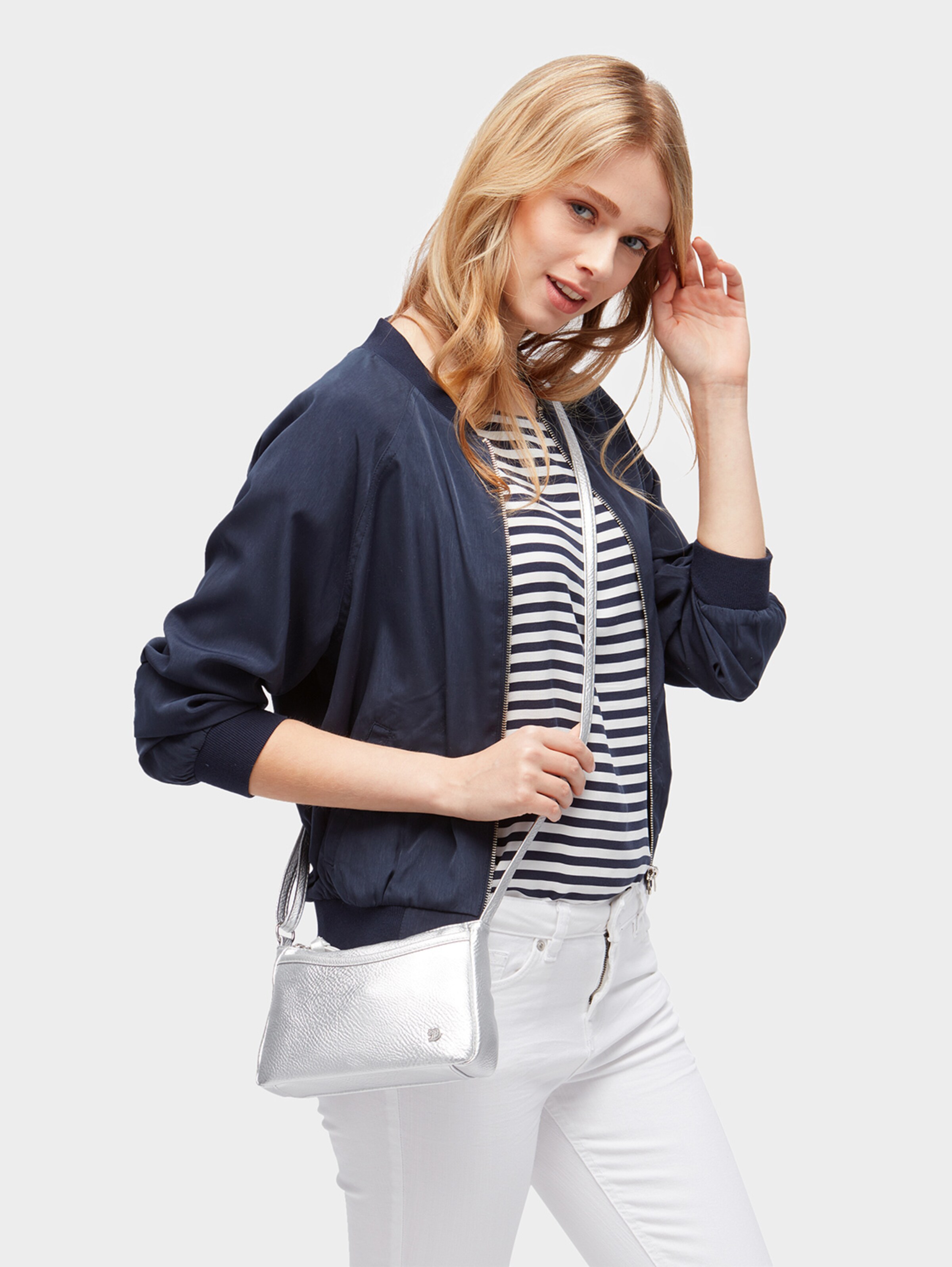 Denim TOM TAILOR Cilia Schoudertas voor dames, crossbody bag, klein, wit, 21 ,5x4x14, 000967