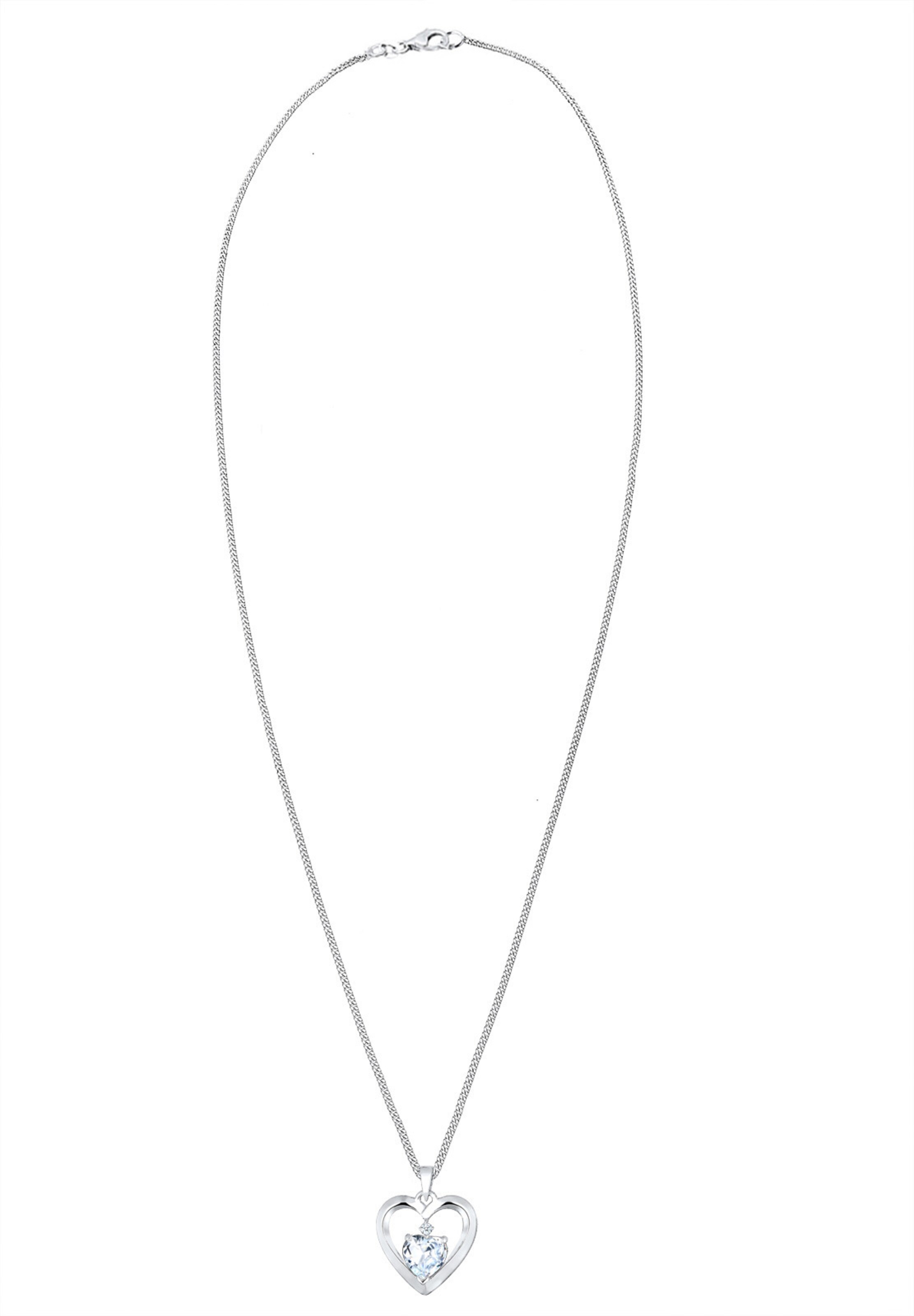 Elli DIAMONDS Ketting 'Herz' in Zilver