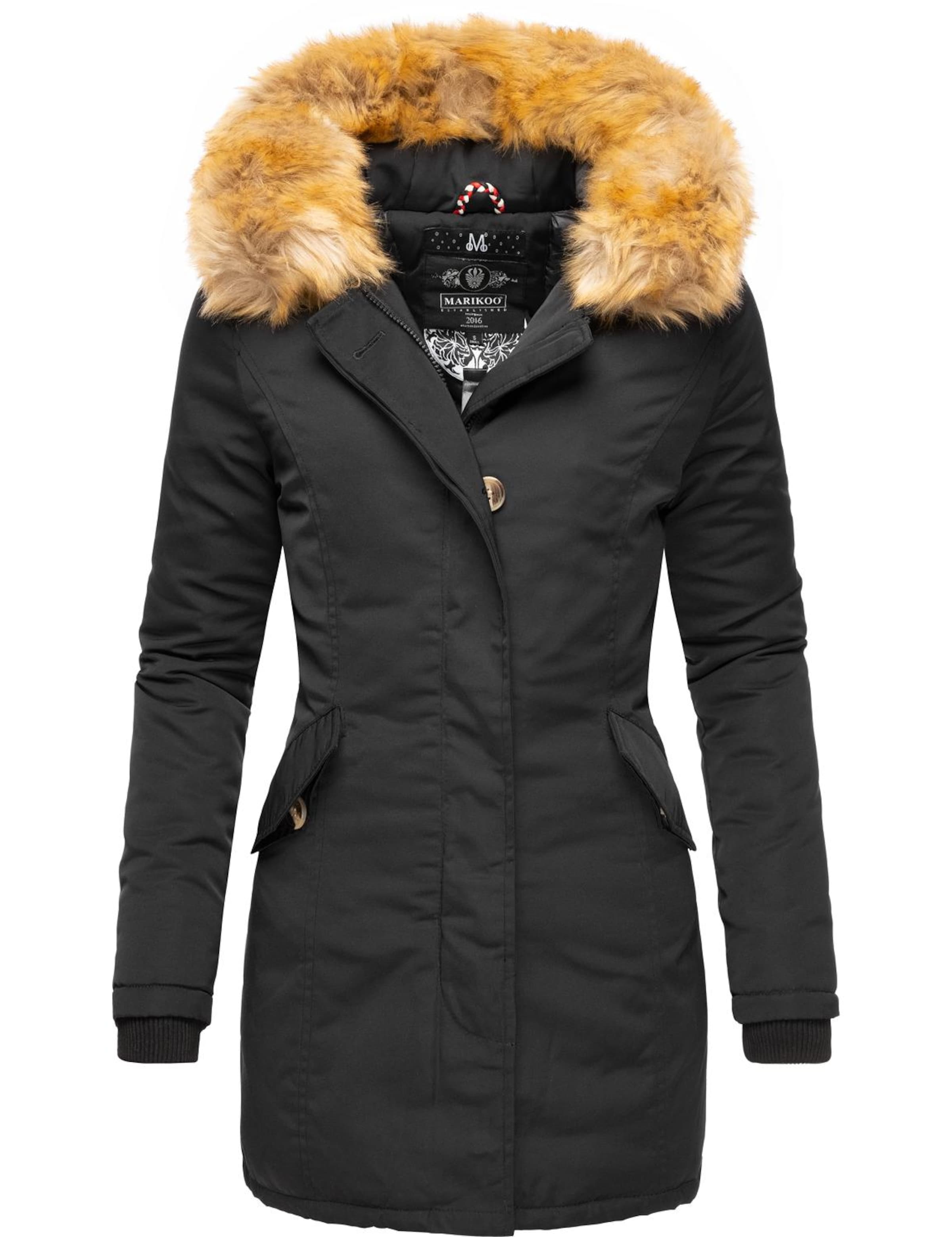 MARIKOO Winter parka 'Karmaa' in Black: front