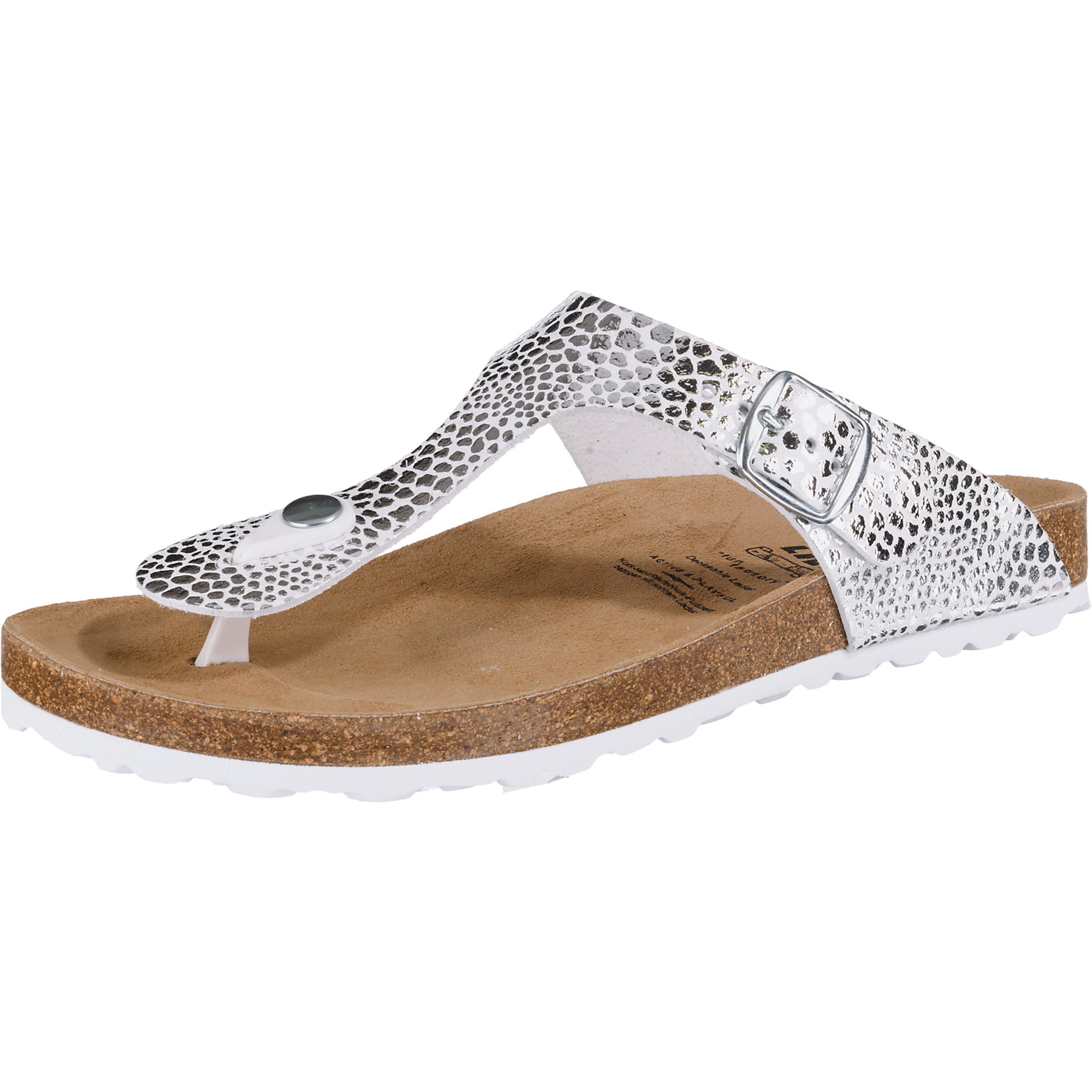 LICO T-bar sandals 'Bioline Stone' in Silver: front