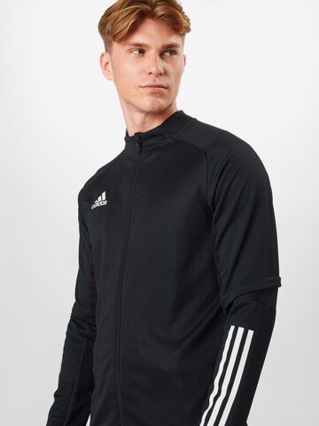 ADIDAS SPORTSWEAR Regular fit Athletic Zip-Up Hoodie 'Condivo 20' in Black