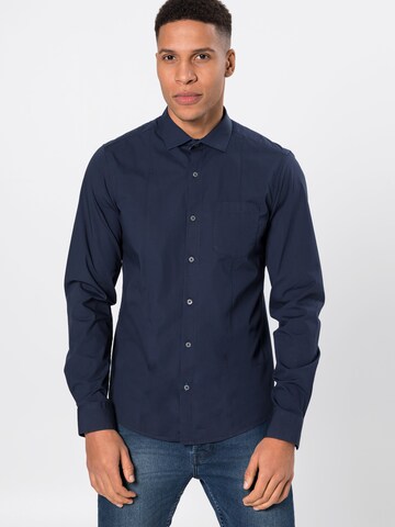 s.Oliver Slim fit Overhemd in Blauw: voorkant