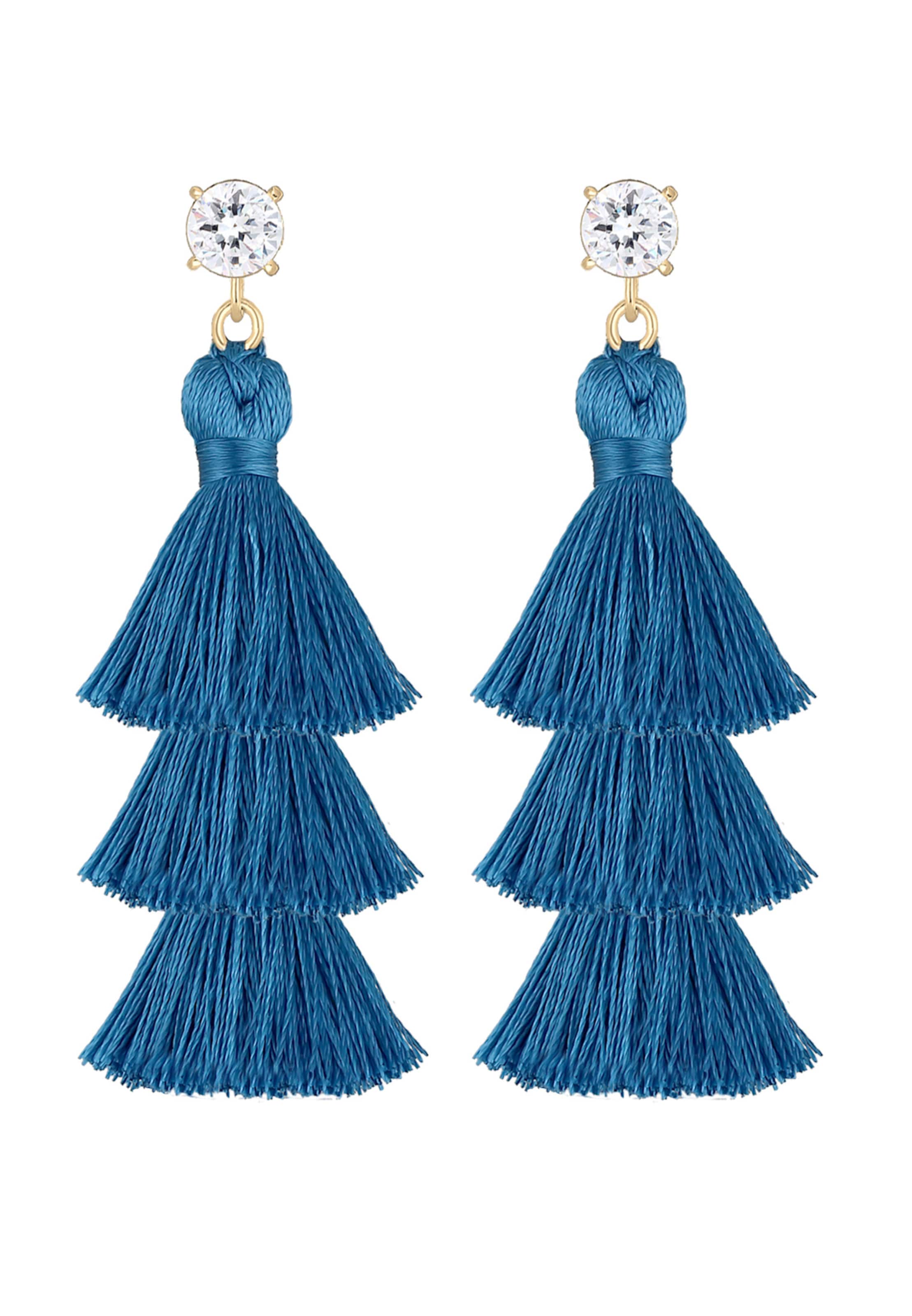 Boucles d'oreilles 'Tassel' ELLI en bleu