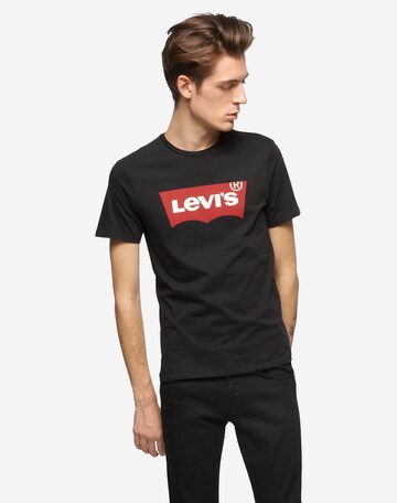 LEVI'S ® - Regular Camisa 'Graphic Set In Neck' em preto: frente