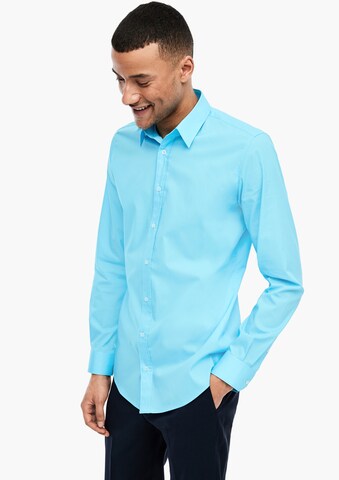 s.Oliver BLACK LABEL Regular fit Button Up Shirt in Blue: front