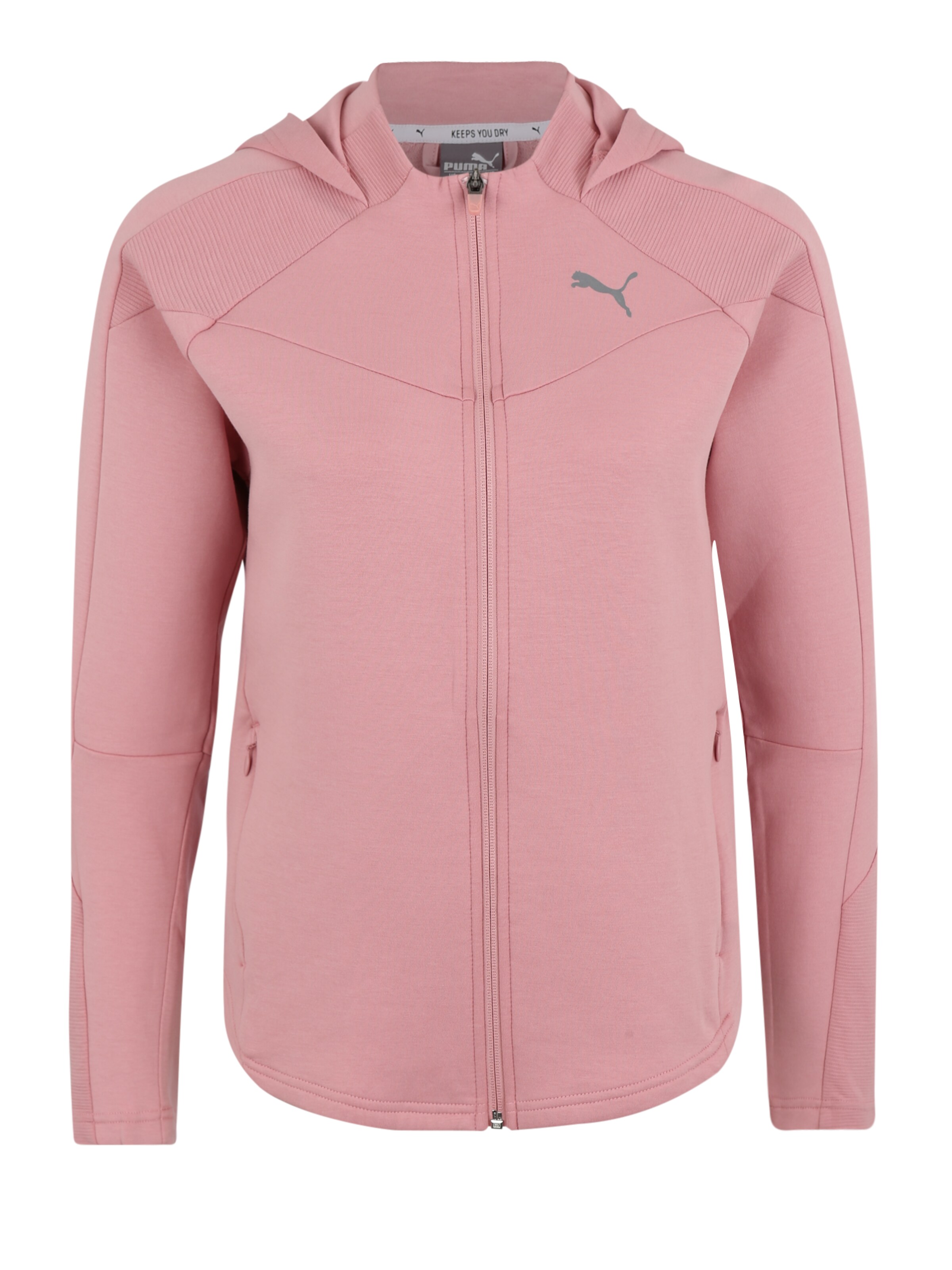 PUMA - Sweatjacke 'EVOSTRIPE FZ' in rosa