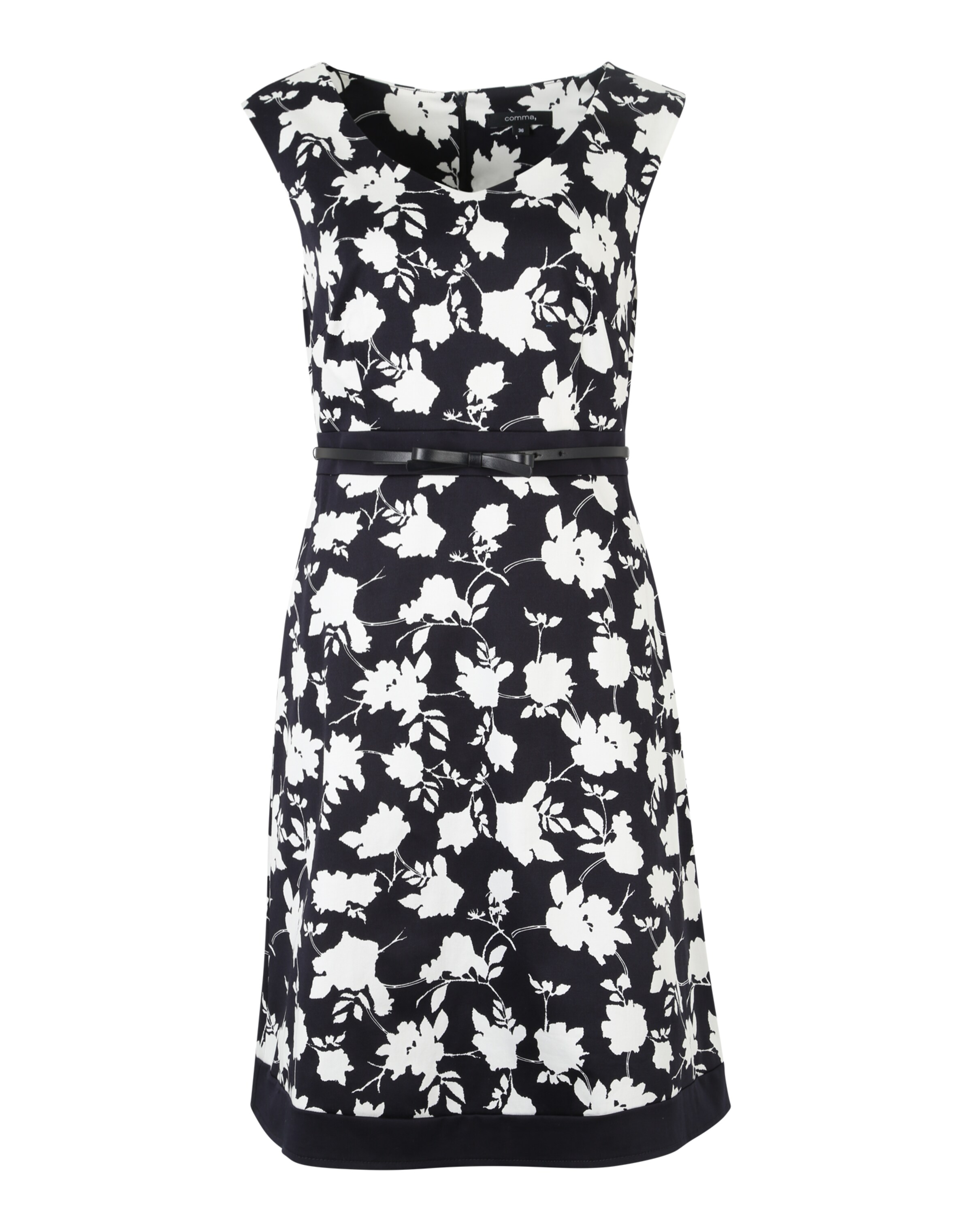 COMMA Kleid mit floralem Print in schwarz | ABOUT YOU