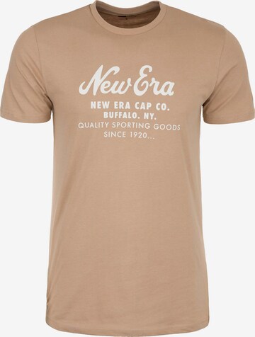 NEW ERA T-Shirt 'Heritage Script' in Beige: predná strana