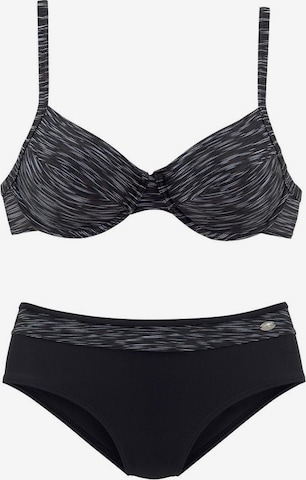 KangaROOS Bralette Bikini in Black: front