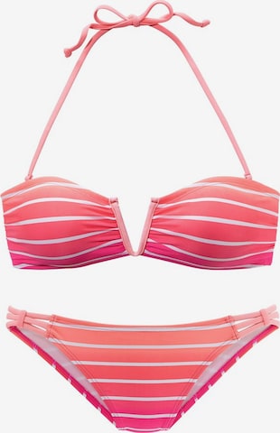 VENICE BEACH Bandeau Bikini in Roze: voorkant