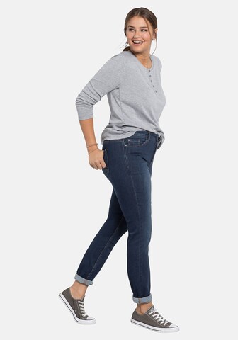 SHEEGO Slimfit Jeans pajkice | modra barva