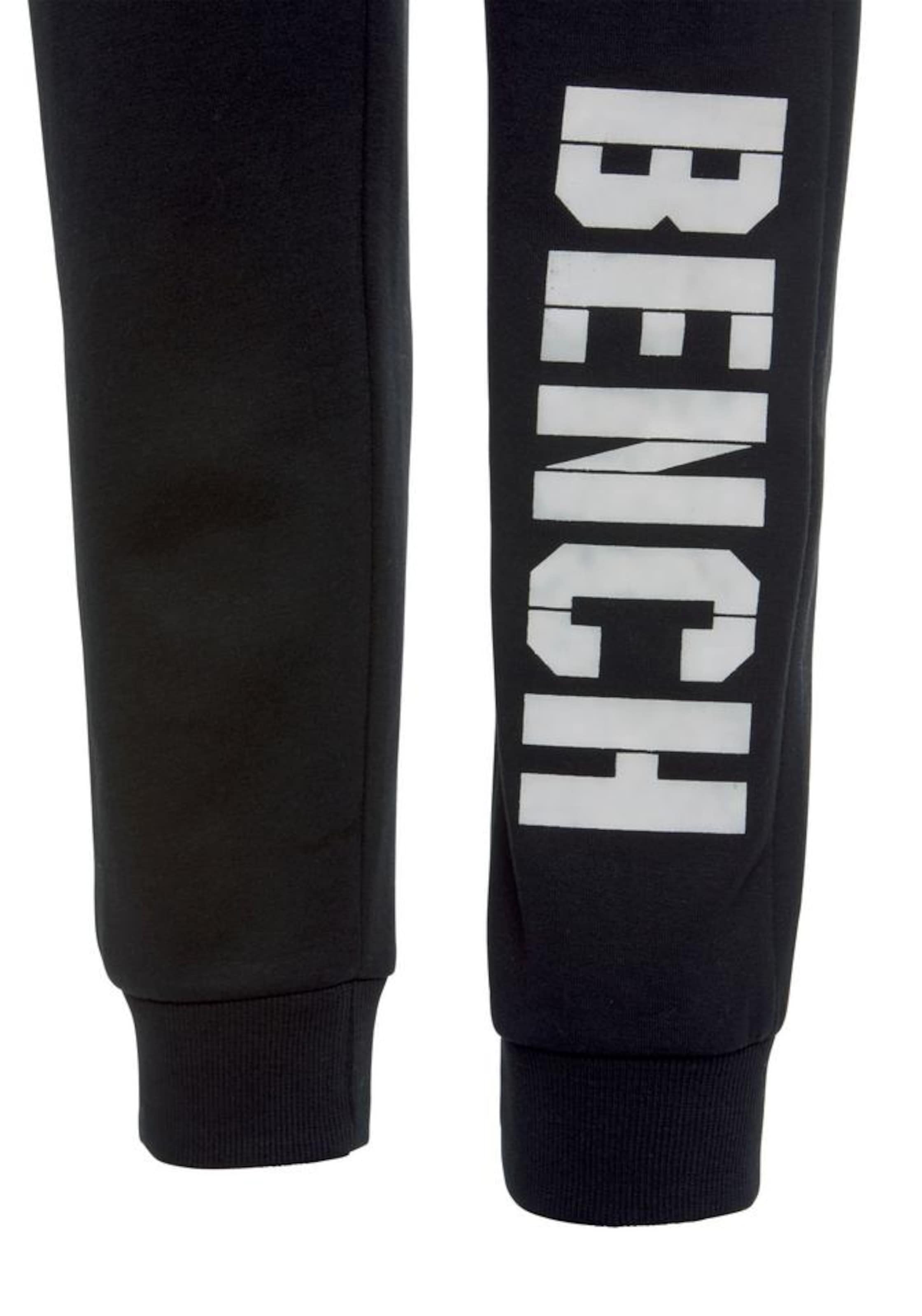 BENCH Tapered Nadrág 'Contrast' - fekete