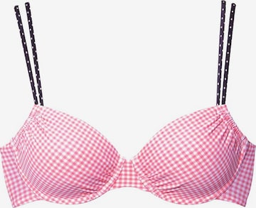 BUFFALO Biustonosz koszulkowy Góra bikini 'Florida' w kolorze różowy: przód