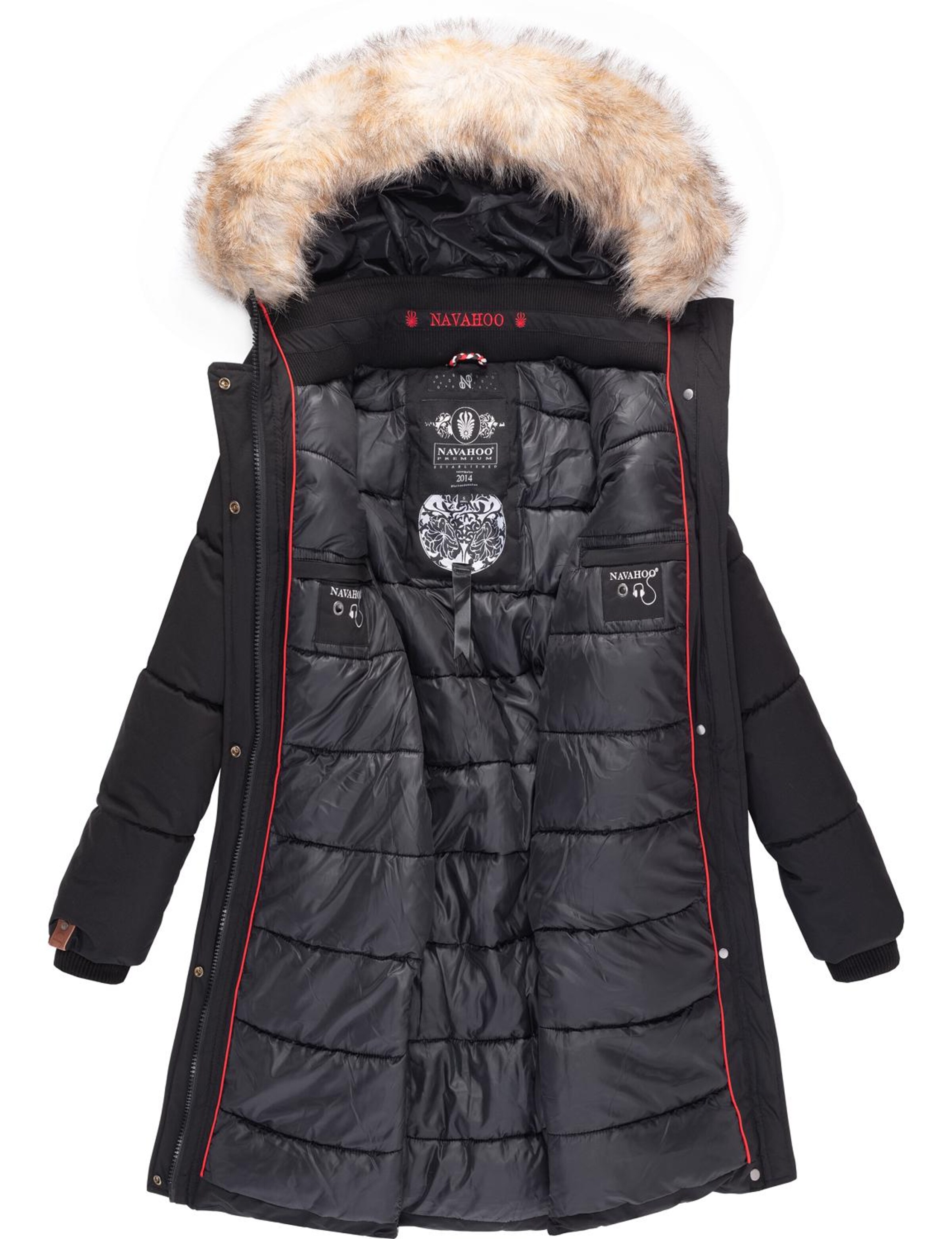 NAVAHOO Zimný kabát 'Halina' - Čierna
