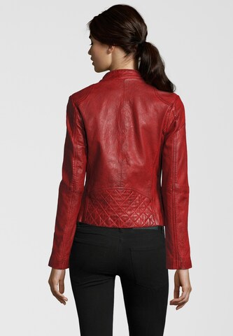 7ELEVEN Lederjacke in Rot