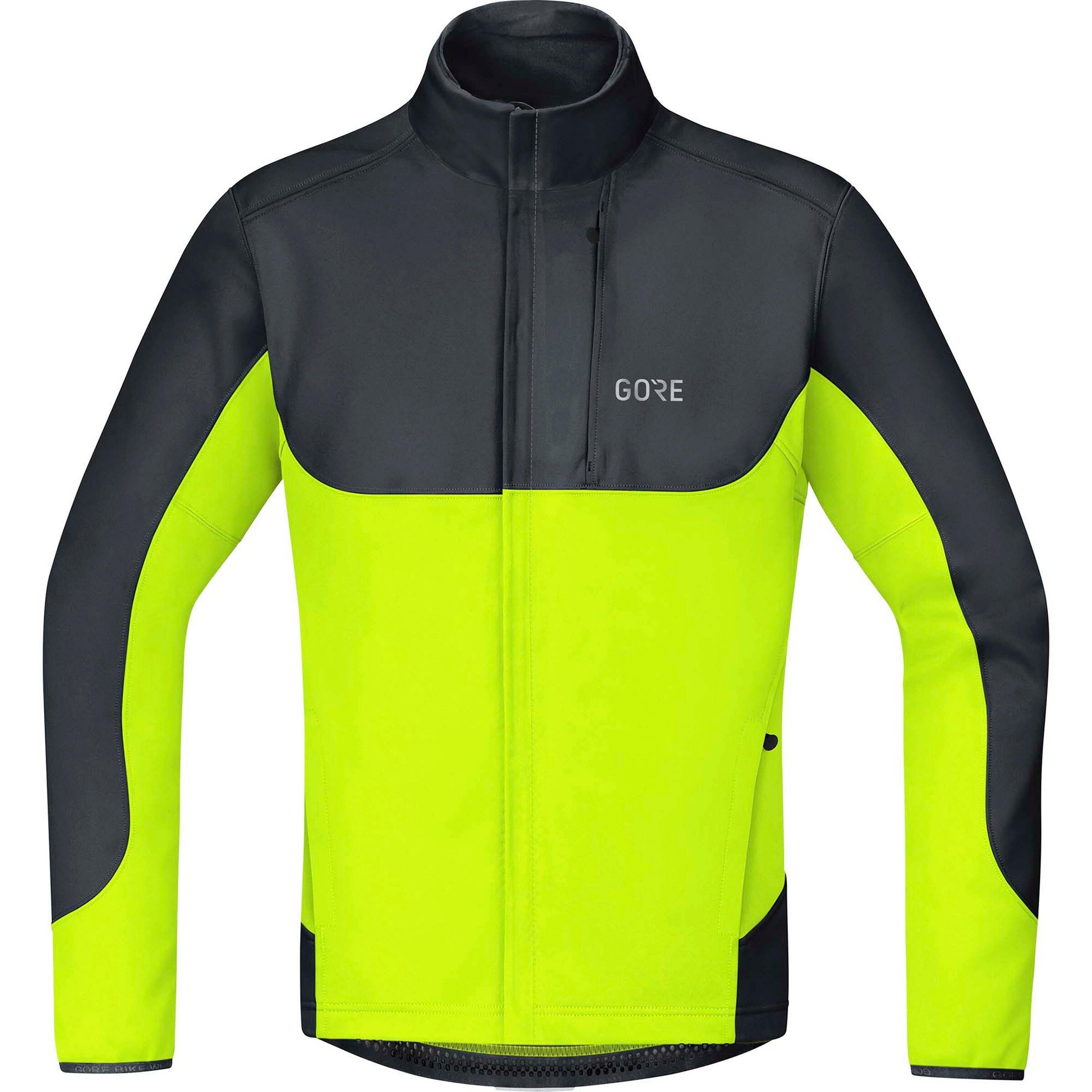 GORE WEAR Athletic Jacket 'C5 GORE® WINDSTOPPER® Thermo Trail Jacke' in Yellow: front