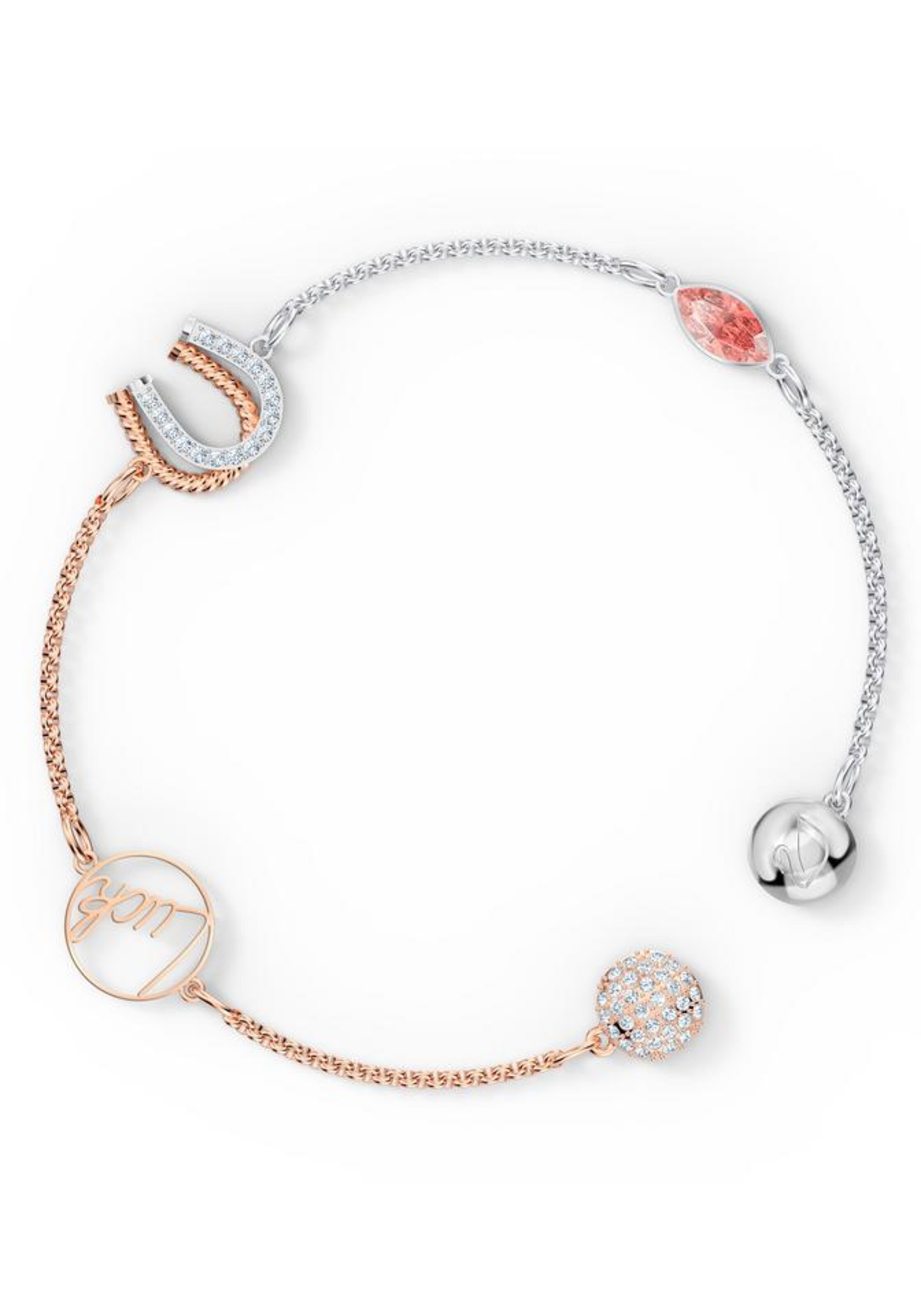 Swarovski Armband 'Hufeisen' in rosegold / silber | ABOUT YOU