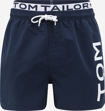 Regular Shorts de bain 'Jo' TOM TAILOR en bleu : devant