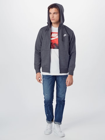 Nike Sportswear Regular fit Zip-Up Hoodie 'Club Fleece' in Grey