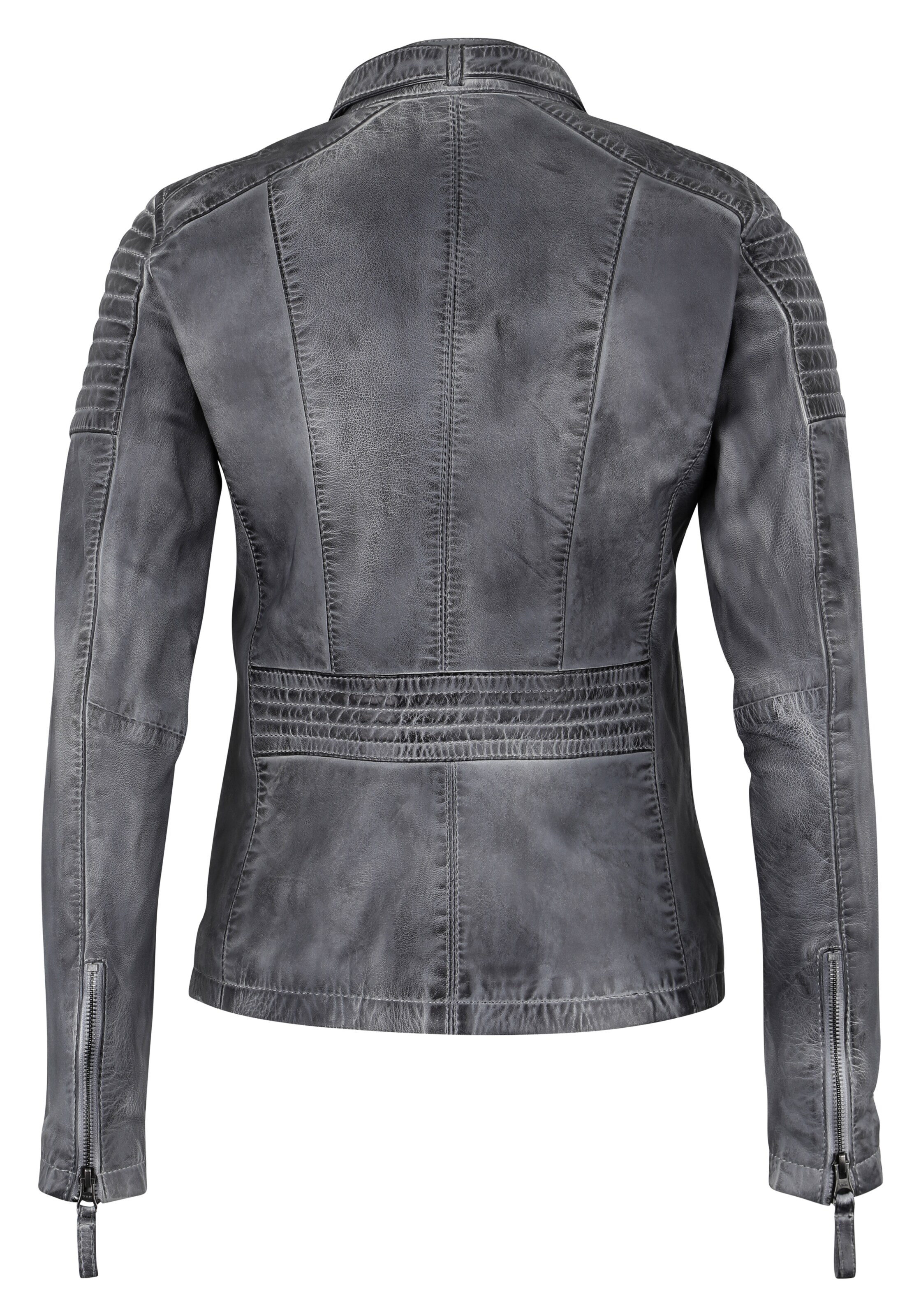 7ELEVEN Lederjacke 'Zwea' in Grau