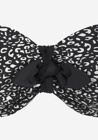 LASCANA Bandeau Bikinitop 'Leo' in Schwarz