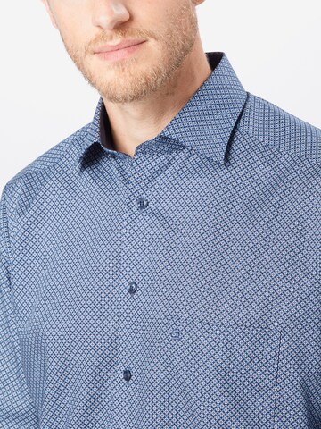 OLYMP - Ajuste estrecho Camisa en azul