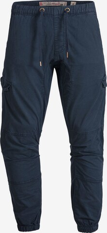 INDICODE JEANS Cargobroek 'Levi' in Blauw: voorkant