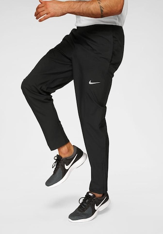 NIKE Normalny krój Spodnie sportowe 'RUN STRIPE' w kolorze czarny