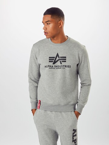 ALPHA INDUSTRIES Tréning póló - szürke: elől