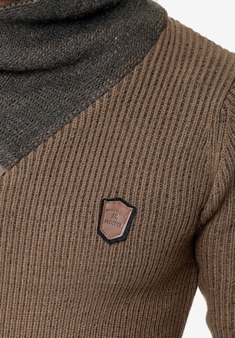 INDICODE JEANS Sweater 'Dane' in Brown