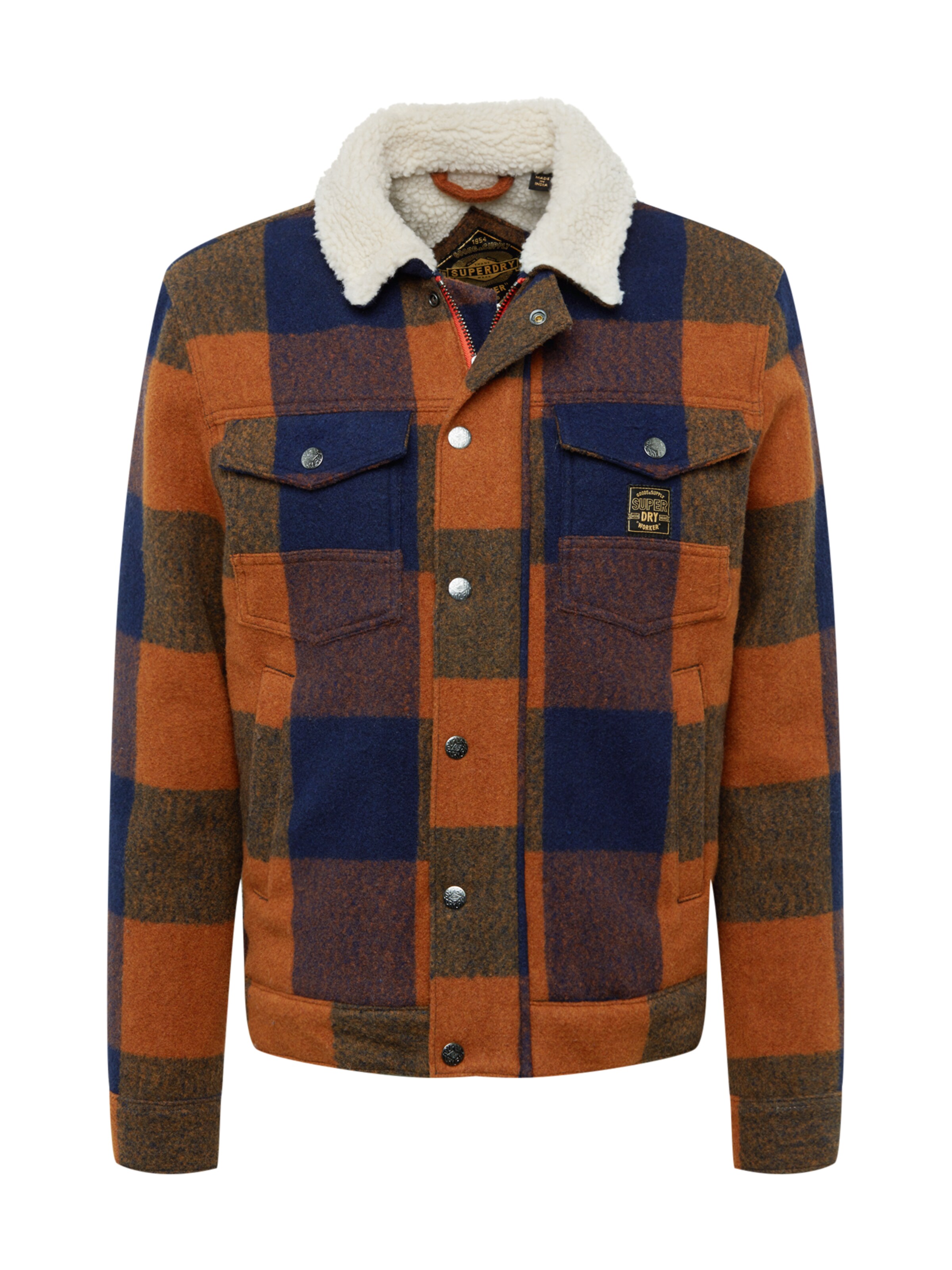 Superdry - Tussenjas 'HACIENDA CHECK' in de kleur Donkerblauw