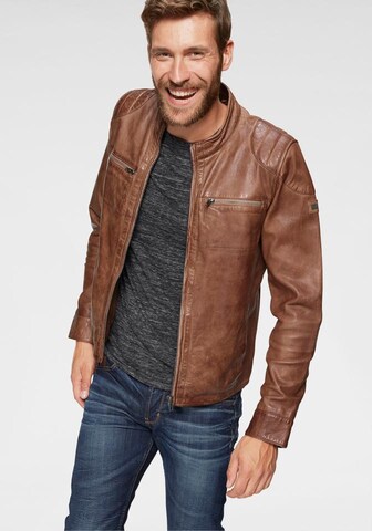 Bruno Banani Lederjacke 'Flint' in Braun: Vorderseite