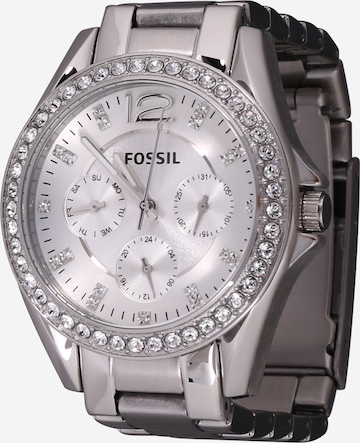 FOSSIL Analoog horloge 'RILEY' in Zilver: voorkant