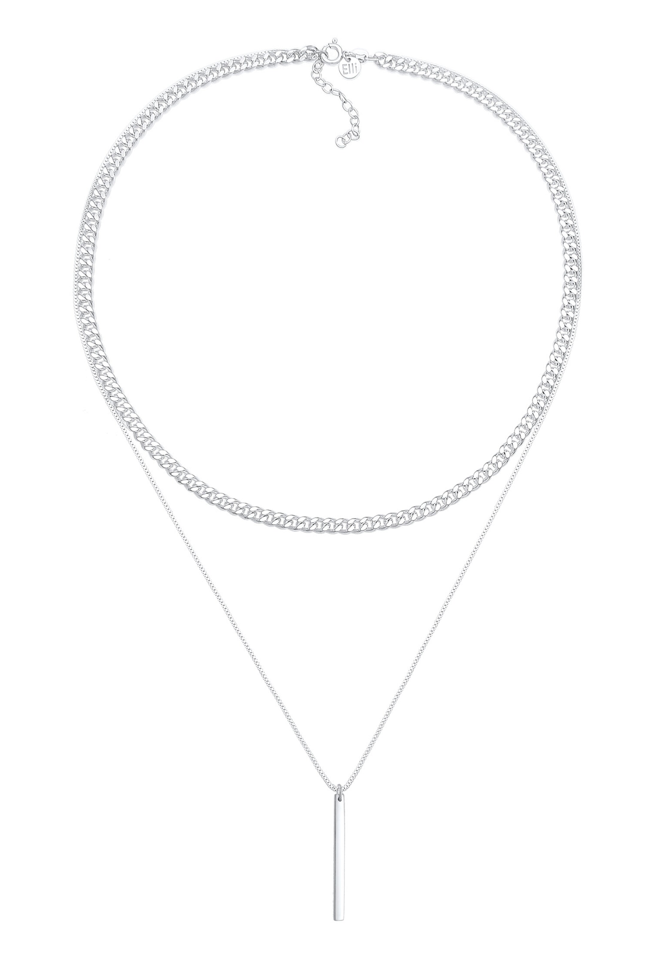 ELLI PREMIUM Ketting 'Geo' in Zilver: voorkant