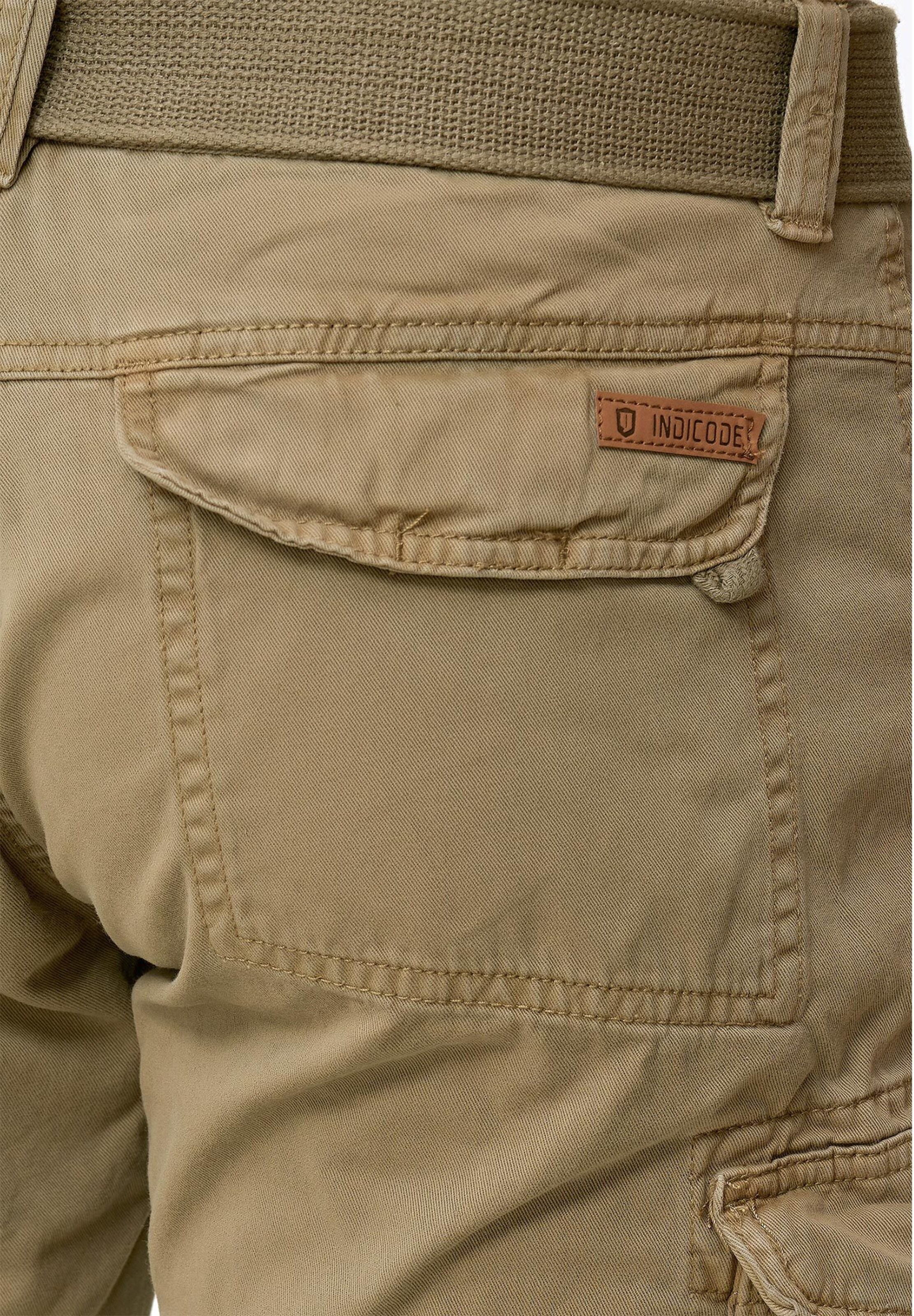 INDICODE JEANS Regular Cargo trousers 'Nicolas' in Beige