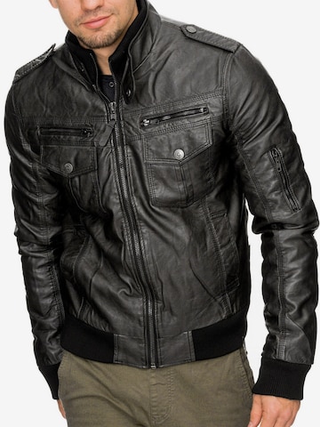 INDICODE JEANS Between-Season Jacket 'Inco' in Black: front