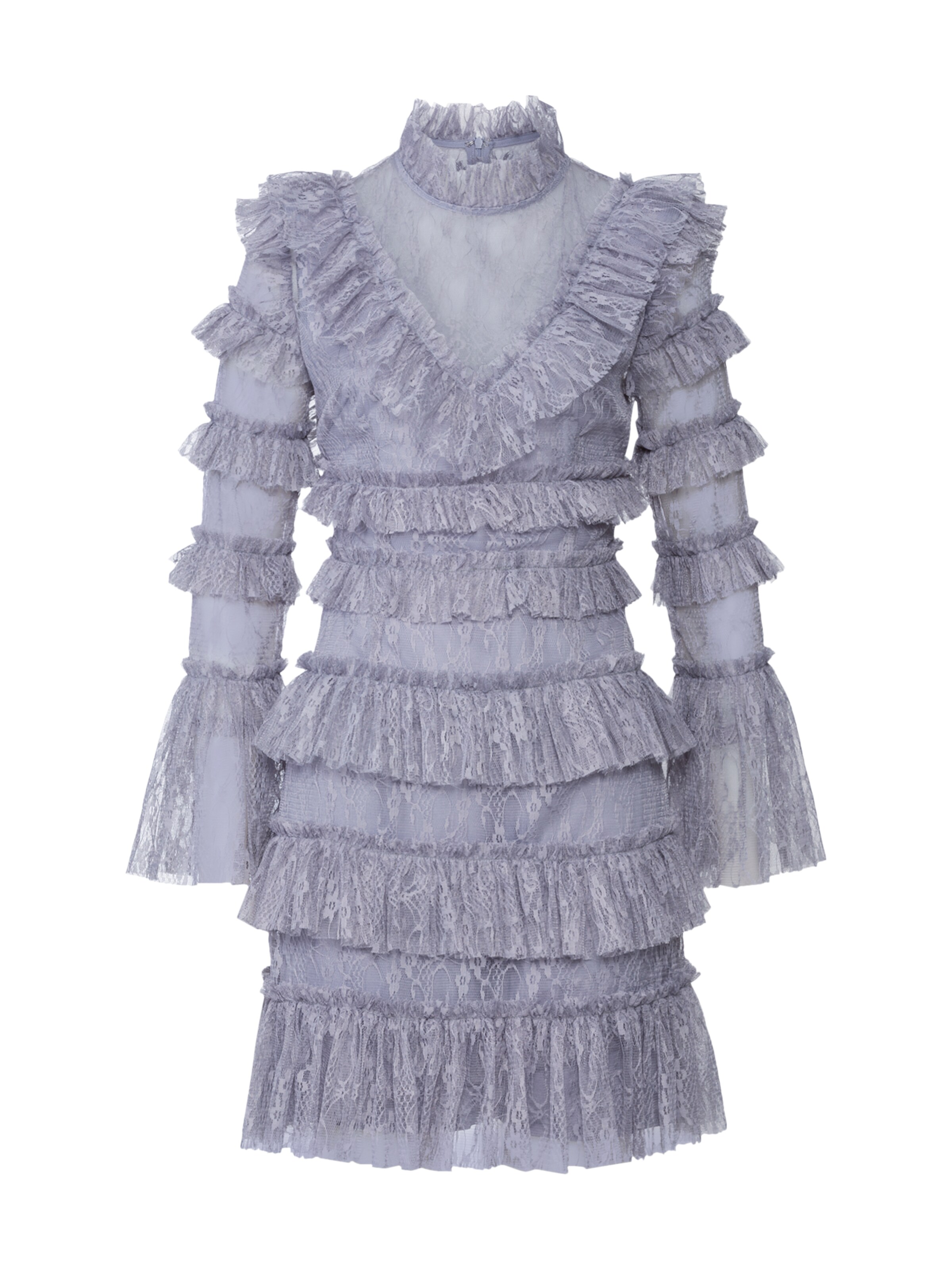 By Malina - Avondjurk 'Rosa' in de kleur Lichtgrijs