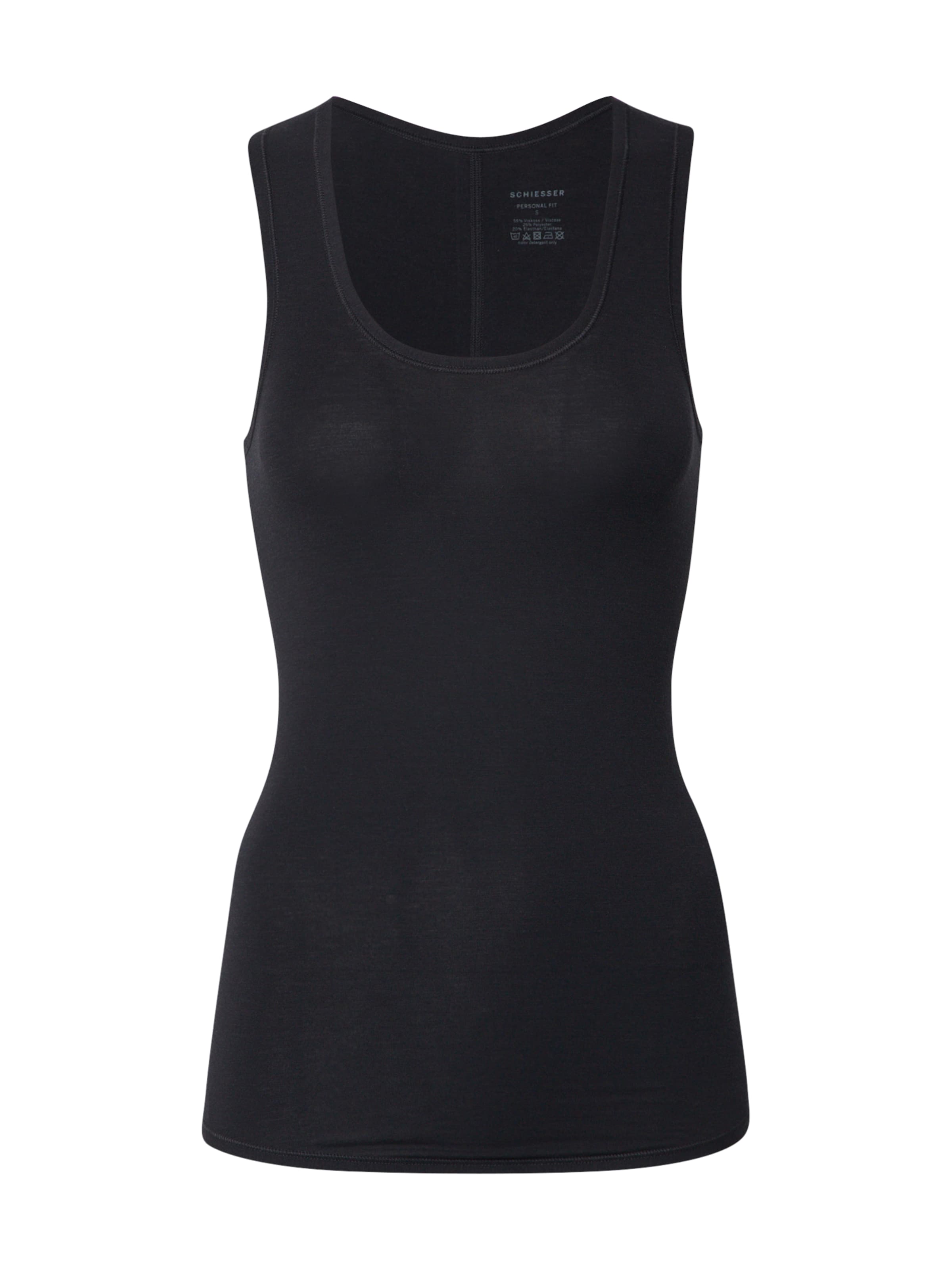 SCHIESSER Unterhemd 'Personal Fit' in Schwarz: Vorderseite