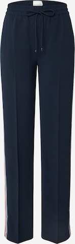 TOMMY HILFIGER Zvonové kalhoty Kalhoty se sklady v pase – modrá: přední strana
