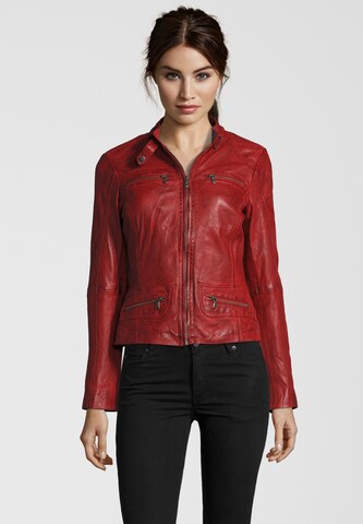 7ELEVEN Lederjacke in Rot: Vorderseite