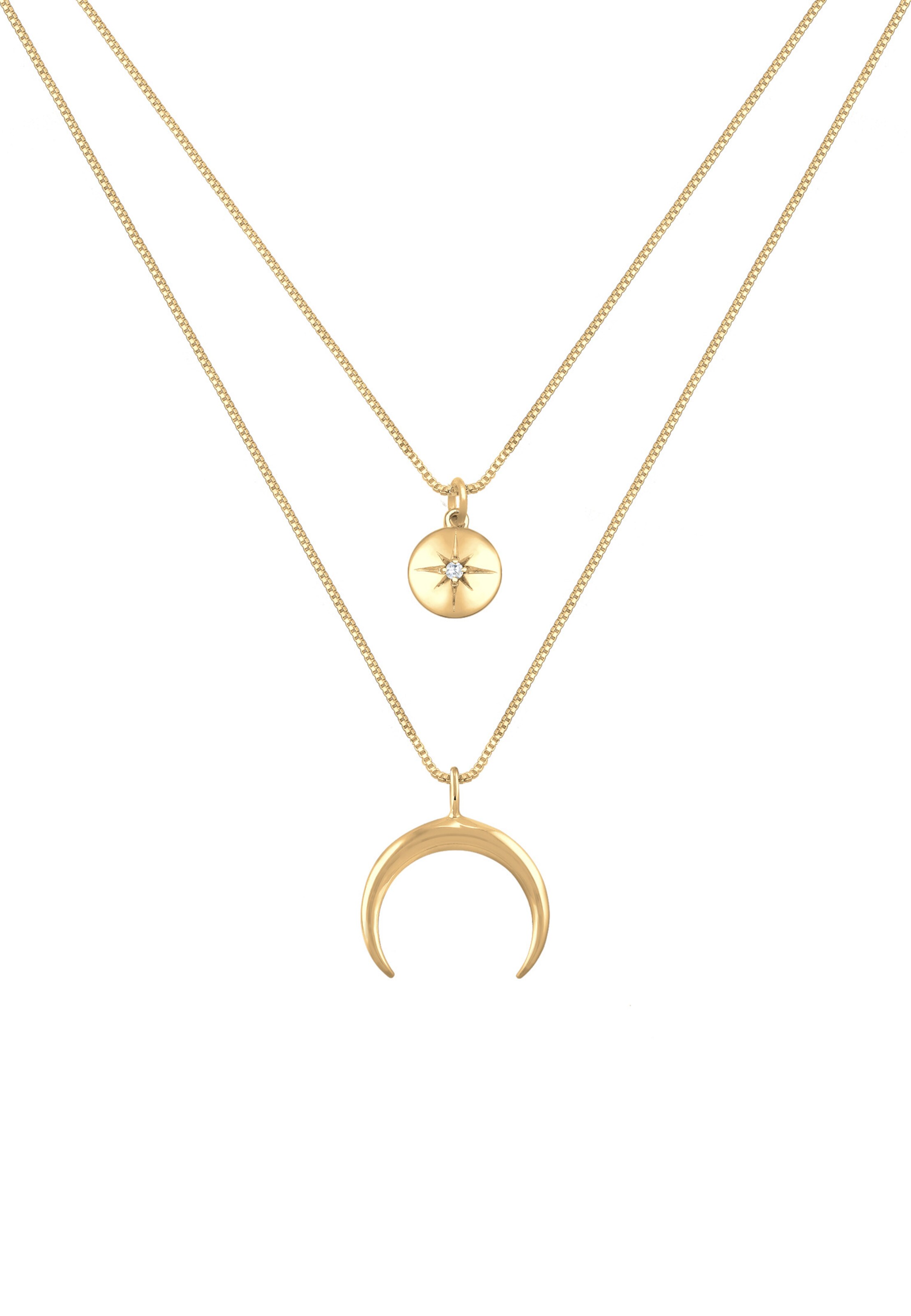 Chaîne 'Astro, Halbmond, Sterne' ELLI en or