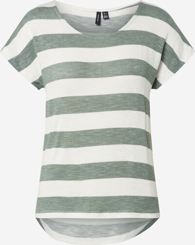 VERO MODA T-shirt en vert chiné / blanc, Vue avec produit