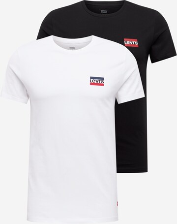 LEVI'S ® Shirt '2Pk Crewneck Graphic' in Zwart: voorkant