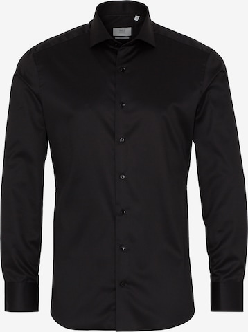 ETERNA Slim fit Business Shirt in Black: front