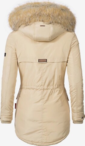 MARIKOO Winter Parka 'Grinsekatze' in Beige